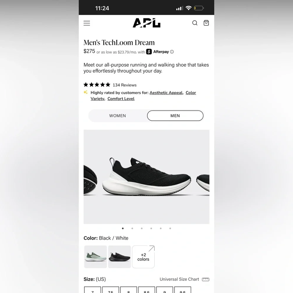 LIKE NEW!!! APL Techloom Dream Black and White Men's Shoes